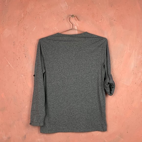 Men's MEDIUM Grey Baseball Tee / Grey Baseball T-Shirt / Men's Medium T-Shirts / - Picture 2 of 3